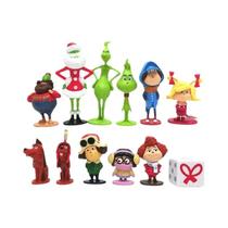 12 pçs/set Como a Roubou Natal Grinch-ed Figura Coleção Modelo Brinquedos