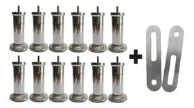 12 Pé Varian Cromado Cama Box/baú Queen King + 2 Chapa Uniao