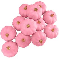 12 peças de abóboras de espuma rosa Winlyn, decoração de 7,6 x 6,9 cm