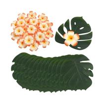 12 Peças De Folhas De Palma Monstera De Seda Para Decoração De Festas Tropicais, Casamentos E Casa