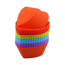 12 Peças De Forma De Silicone Para Bolos Em Forma De Coração Redonda, Moldes Para Muffin E Cupcake, 12 Peças De Forma De Silicone Para Bolos Em Forma De Coração Redonda, Moldes Para Muffin E Cupcake,