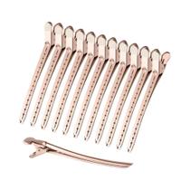 12 Peças De Grampos De Cabelo Bico De Pato Em Couro Crocodilo Antiferrugem Para Cabelos Cacheados E