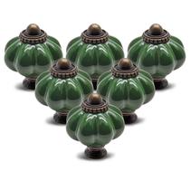 12 peças de maçanetas de gabinete de cerâmica vintage verde escuro Seimneire de 3,3 cm 12 peças de maçanetas de gabinete de cerâmica vintage verde escuro Seimneire de 3,3 cm