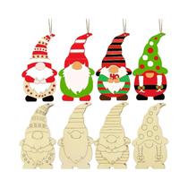 12 Peças De Ornamentos De Gnomo De Madeira De Natal, Recortes De Elfo Não Acabados Para Decoração De
