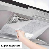 12 Peças De Papel Filtro De Óleo Descartável Não Tecido Para Coifa De Cozinha, Filtro Extrator De