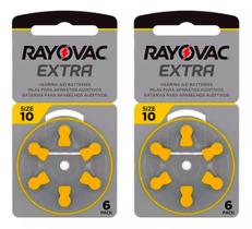 12 Pilhas Auditivas Rayovac Tamanho 10 / Pr70 / A10