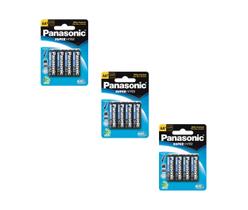12 Pilhas Panasonic Super Hyper AA Comum Pequena 1.5V