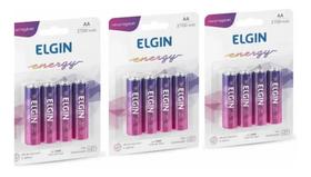 12 Pilhas Recarregável Elgin Pequena AA 2700mAh (3 Blister Com 4 Pilhas)