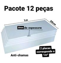 12 placas de isopor eps anti-chamas 20mm tamanho 100 x 50cm