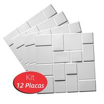 12 Placas Decorativas 3d Kit Revestimento 0,5mm Geométrico