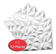 12 Placas Decorativas 3D Kit Revestimento Luxo P Parede Choc