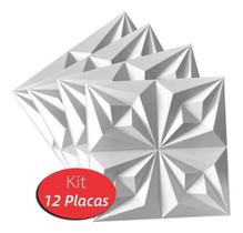 12 Placas Decorativas 3D Revestimentos Paredes Tetos Origami 12 Placas Decorativas 3D Revestimentos Paredes Tetos Origami