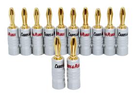 12 Plug Banana Folheados A Ouro Cabos De Caixa Speaker Plug