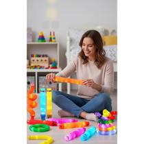 12 Pop Tubes Fidget LED Coloridos Anti-Stress Divertido