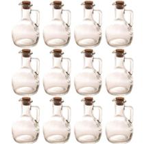 12 Porta Condimentos de Vidro 180ml Tampa Rolha para Azeite e Vinagre Galheteiros Potes Lyor