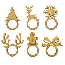 12 Porta Guardanapos Anel Natalino em MDF - Natal 12 Porta Guardanapos Anel Natalino em MDF - Natal