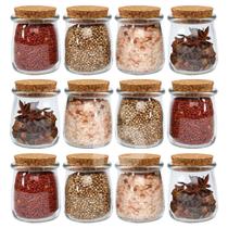 12 Porta Tempero Condimento Grande Vidro Grosso Rolha 190ml