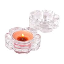 12 Porta Velas Castiçal De Vidro Flor Redondo Decoração - Floripa