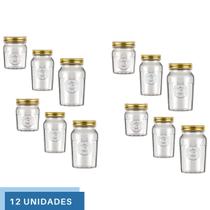 12 Pote Alimento C/tampa Biscoito 500ml 1L 1,5L Vintage Nadir