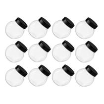 12 Pote Frasco 250ml Tampa De Rosca Plástico Cristal Cores