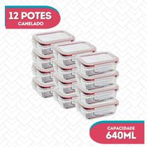12 Potes 640ml Vidro Hermetico Resistente Micro-ondas Marmita 12 Potes 640ml Vidro Hermetico Resistente Micro-ondas Marmita