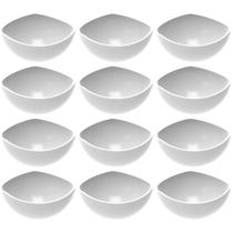 12 Potes de Sobremesa Doces Branco Avulso 265ml Plástico Trio Crippa Tigela Unitária