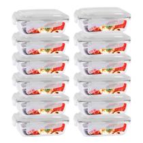 12 Potes de Vidro Hermético c/ Tampa 4 Travas Pequeno Marmita 12 Potes de Vidro Hermético c/ Tampa 4 Travas Pequeno Marmita