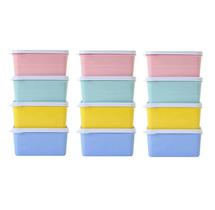 12 Potes Hermético 500ml Plástico Empilhar Marmita Freezer 12 Potes Hermético 500ml Plástico Empilhar Marmita Freezer
