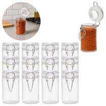 12 Potes Hermético Vidro Borossilicato 65ml Tampa Vedada 12 Potes Hermético Vidro Borossilicato 65ml Tampa Vedada
