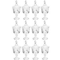12 Potiches de Cristal com Pé Tampa Baleiro Decorativo Lyor Bombonieres Dublin de Mesa 12 Potiches de Cristal com Pé Tampa Baleiro Decorativo Lyor Bombonieres Dublin de Mesa