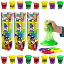 12 Potinhos Slime Geleca Coloridos para Lembrança Festa Infantil p/ Sacola Surpresa