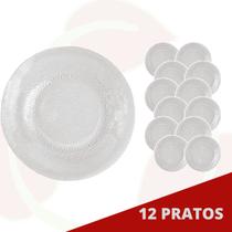 12 Prato Acqua Redondo Raso 23CM Duralex Almoço Comida Jantar