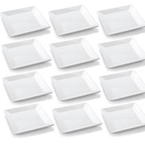 12 Prato Quadrado Melamina 25cm Buffet Restaurante Atacado