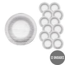 12 Prato Redondo Diamante Fundo 22cm Refeição Duralex Jantar 12 Prato Redondo Diamante Fundo 22cm Refeição Duralex Jantar