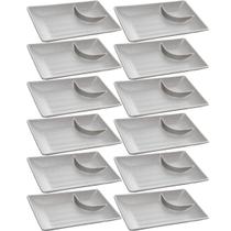 12 Pratos de Melanina com molheira Sushi Lyor 19cm Restaurante Tóquio Granilite 12 Pratos de Melanina com molheira Sushi Lyor 19cm Restaurante Tóquio Granilite