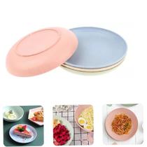 12 Pratos Ecológico 15cm Infantil Fibra de Bambú Resistente