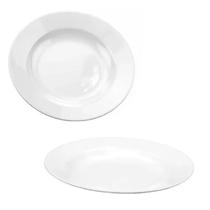 12 Pratos Fundo Branco Melamina Buffet Restaurantes 20cm