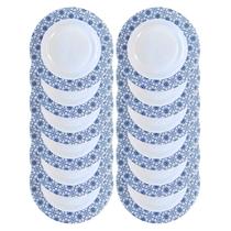 12 Pratos Fundo Melamina Estampado Para Buffet Restaurante 25cm