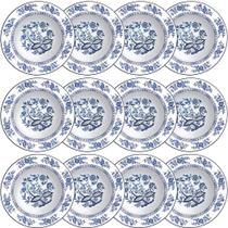 12 Pratos Fundo Tramontina Dulce em Porcelana Decorada Flores 23 cm 96010910