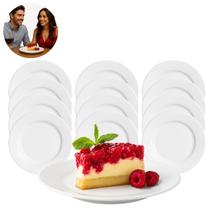 12 Pratos Raso Branco De Melamina P/ Sobremesa 15,2cm 12 Pratos Raso Branco De Melamina P/ Sobremesa 15,2cm