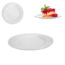 12 Pratos Raso Pequeno De Sobremesa Branco De Melamina
