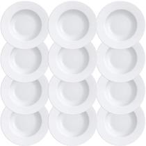 12 Pratos Raso Tramontina Elena em Porcelana Branca 28 cm 96600001