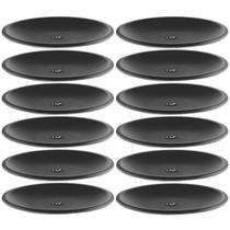 12 Pratos Rasos Redondos de Plástico 26cm Pretos para Lanches Uz Grande para Refeições 12 Pratos Rasos Redondos de Plástico 26cm Pretos para Lanches Uz Grande para Refeições