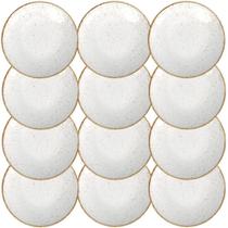 12 Pratos Sobremesa Tramontina Rústico Marrom em Porcelana Decorada 21 cm 96980010 12 Pratos Sobremesa Tramontina Rústico Marrom em Porcelana Decorada 21 cm 96980010