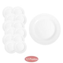 12 Pratos Temperado Menu Raso 24cm Restaurante Almoço Nadir