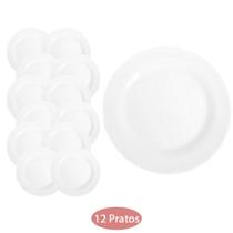 12 Pratos Temperado Plaza Fundo 22cm Restaurante Almoço