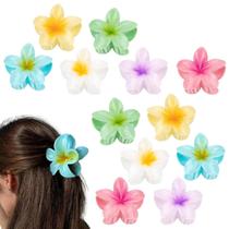 12 Presilha Piranha Cabelo Flor Prendedor Penteado Verão Praia