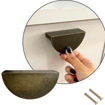 12 Puxador de Gaveta Armário Colonial Meia Lua Ouro Velho