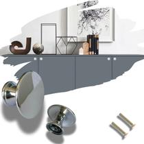 12 Puxador Redondo Botão 30mm p/ Armário e Gavetas em Metal