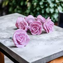 12 Puxadores de Gaveta de Resina cor Rosa Bebe de 3,7 cm